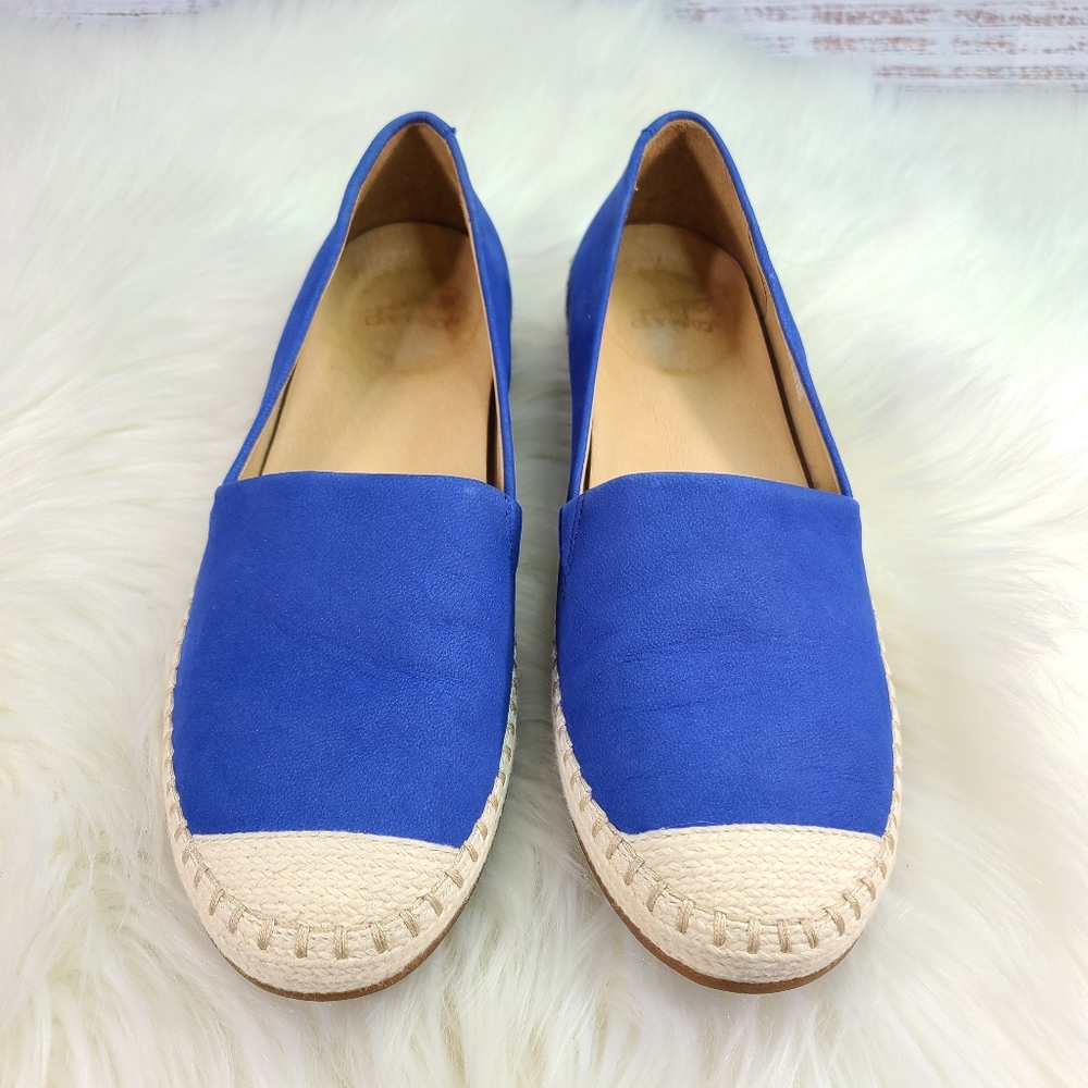Dansko Lesley Blue Leather Espadrille Flats Sz 39